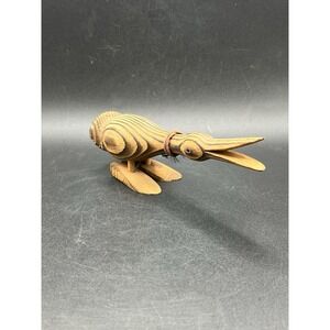 Vintage Hand Carved Japanese Cryptomeria Wood Goose‎ Figure 6" Long